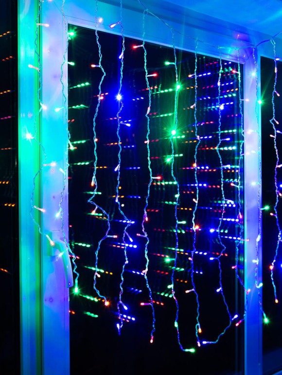 Светодиодная гирлянда Uniel (07943) занавес разноцветный ULD-C2030-240/DTA Multi IP20