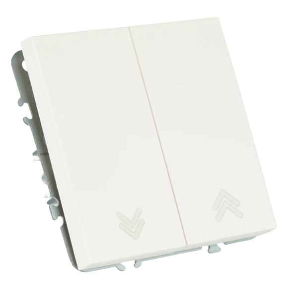 Выключатель 2-клавишный самовозвратный (механизм) Stekker Эмили 250В 10А RSW10-5113-01 белый фарфор soft touch 50325