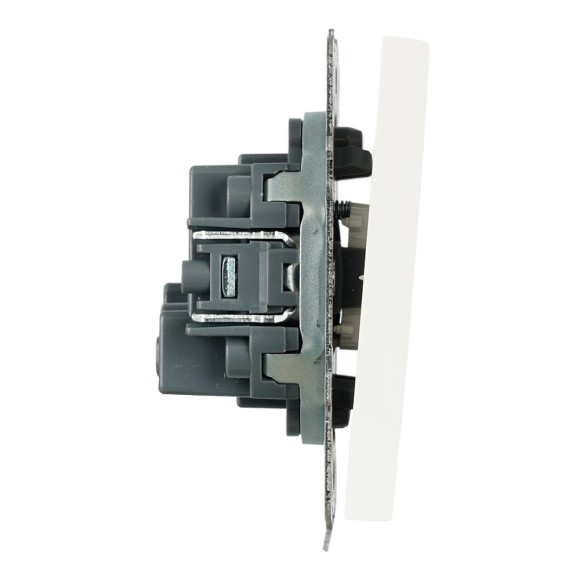 Выключатель 2-клавишный самовозвратный (механизм) Stekker Эмили 250В 10А RSW10-5113-01 белый фарфор soft touch 50325