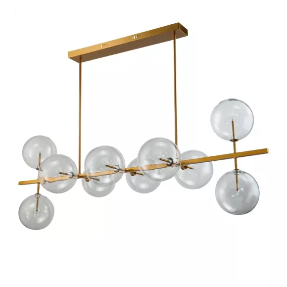 Подвесная люстра Delight Collection Globe Mobile KG0965P-10L brass, Латунь, Прозрачный, Металл Подвесная люстра Delight Collection Globe Mobile KG0965P-10L brass, Латунь, Прозрачный, Металл