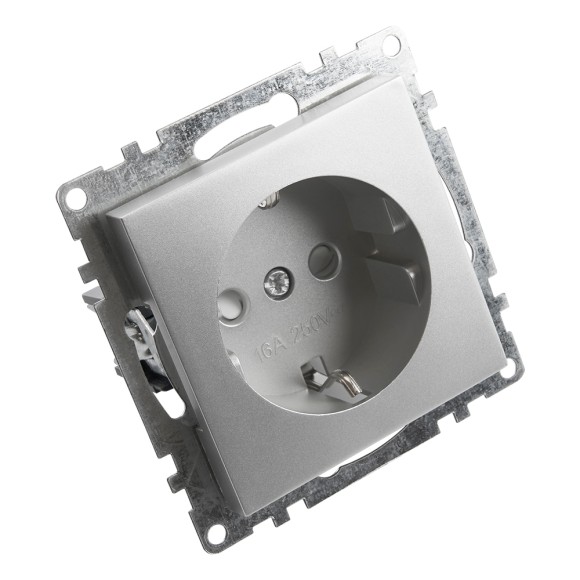 Розетка 1-местная с/з с защитной шторкой Stekker Катрин 39582