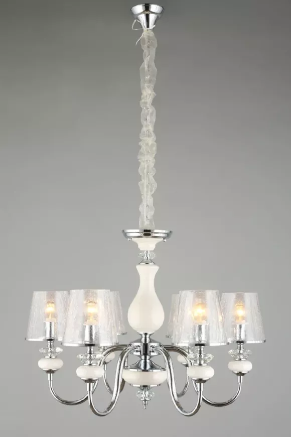Подвесная люстра Omnilux OML-84603-06, Прозрачный, Хром, Металл