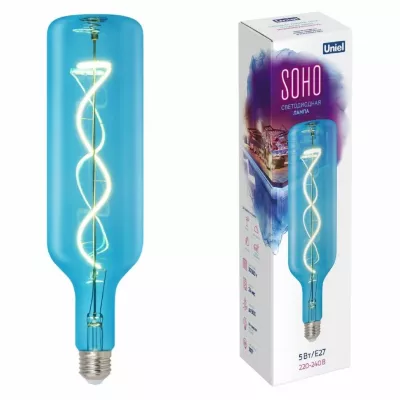 Лампа светодиодная Uniel LED-SF21-5W/SOHO/E27/CW BLUE GLS77BL UL-00007628