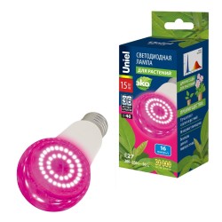 Лампа для растений Uniel LED-A60-15W/SPSB/E27/CL PLP30WH UL-00010107