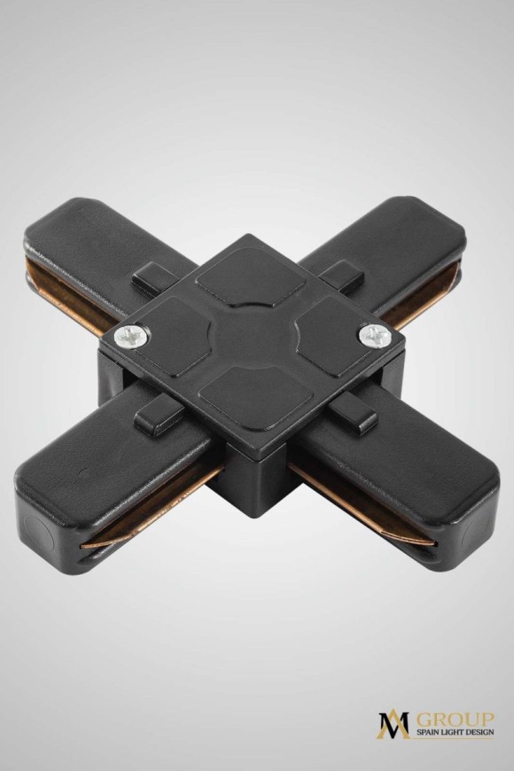 Трековый однофазный X-образный соединитель AM Group AM178 BK