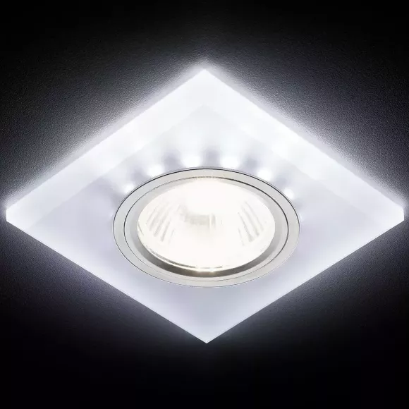 Встраиваемый светодиодный светильник Ambrella Light Led S215 W/CH/WH, Хром, Белый, Металл