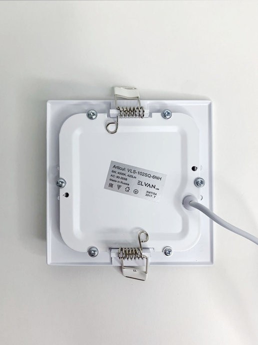 Встраиваемый светильник Elvan VLS-102SQ-6W-WW-Wh