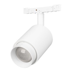 Трековый магнитный светильник Arlight MAG-MICROCOSM-SPOT-ZOOM-R47-9W Warm3000 (WH, 15-55 deg, 24V) (IP20 Металл) 051807