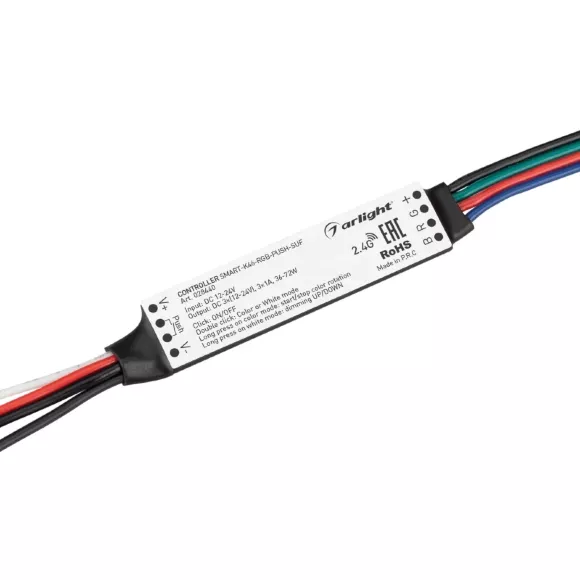 Контроллер Arlight Smart-K46-RGB-Push-SUF (12-24V, 3x1A, 2.4G) 028440 Контроллер Arlight Smart-K46-RGB-Push-SUF (12-24V, 3x1A, 2.4G) 028440