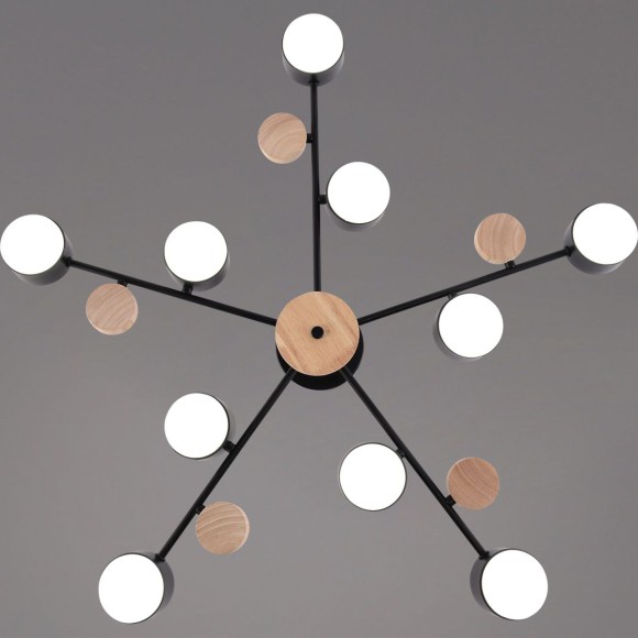 Люстра на штанге Reluce 03758-0.3-10 BK+WOOD GX53