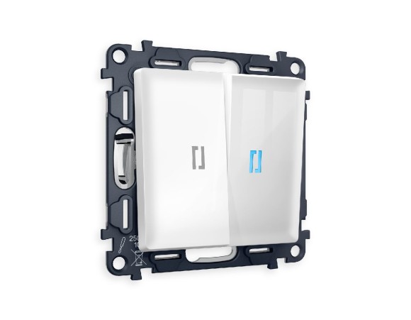 Комплект механизма 2-кл выключателя с подсветкой Ambrella Volt Alfa MA104020