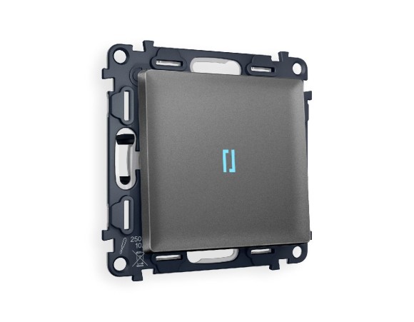 Комплект механизма 1-кл проходного выключателя с подсветкой Ambrella Volt Alfa MA652040