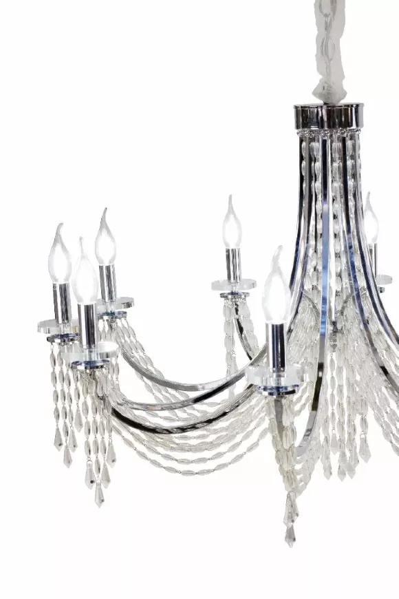 Подвесная люстра AM Group VIORE SP8 Chrome, Хром, Металл, Классика стиль, декоративные элементы крупным планом Подвесная люстра AM Group VIORE SP8 Chrome, Хром, Металл, Классика стиль, декоративные элементы крупным планом