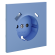 Накладка для розетки с заземлением и защитными шторками, с USB A+C Voltum S70 (деним) VLS001015