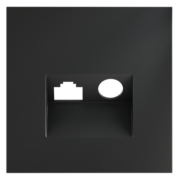 Накладка для розетки TV+RJ45 кат. 6 Voltum S70 (графит) VLS002707