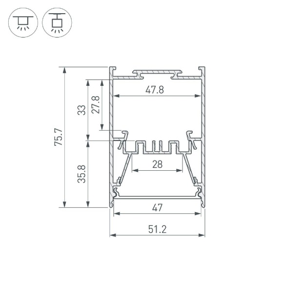 Алюминиевый профиль Arlight LINE-5075-HONEYCOMB-2000 BLACK 044874