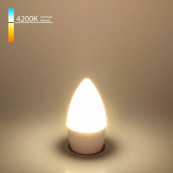 Лампа светодиодная Elektrostandard E27 6W 4200K свеча матовая 4690389055287, Нейтральный белый, Германия