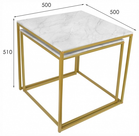 Набор из 2 столов журнальных МеталлАрт М002 ML_4673750200615