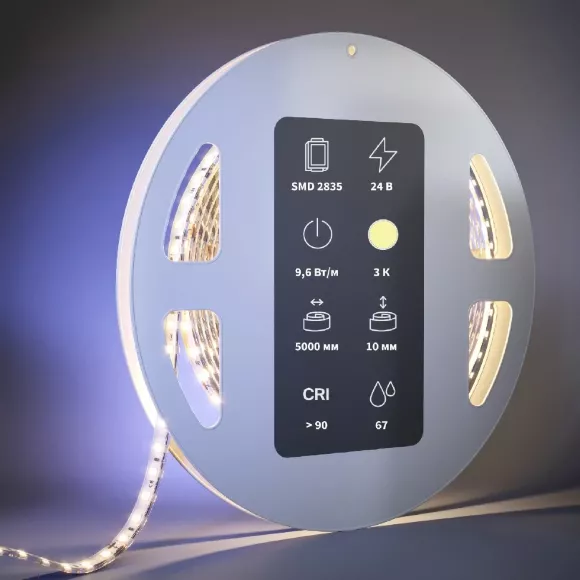 Светодиодная лента Maytoni Led Strip 24В 2835 9,6Вт/м 3000К 5м IP67 201045 Светодиодная лента Maytoni Led Strip 24В 2835 9,6Вт/м 3000К 5м IP67 201045