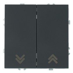 Выключатель 2-клавишный самовозвратный (механизм) Stekker Эмили 250В 10А RSW10-5113-05 черный уголь soft touch 50327