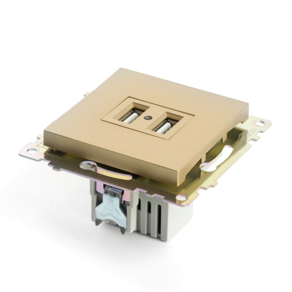 Розетка 2-местная USB Stekker Катрин GLS10-7115-08 49229