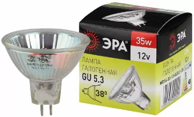 Лампа галогенная Эра GU5.3 35W 3000K GU5.3-MR16-35W-12V-CL C0027355