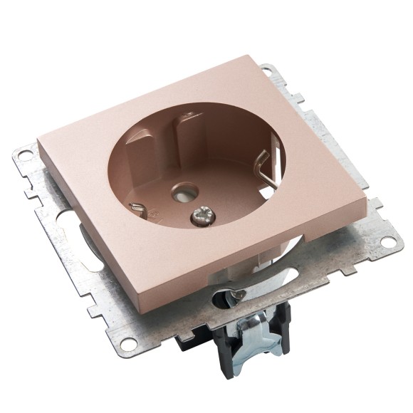 Розетка 1-местная с/з с защитной шторкой Stekker Катрин 39596