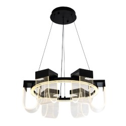 Подвесная светодиодная люстра с пультом управления LED4U L7707-600 BK