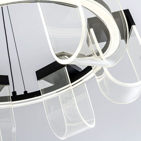 Подвесная светодиодная люстра с пультом управления LED4U L7707-600 BK