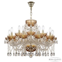 Подвесная люстра Bohemia Ivele Crystal 5413/10+5/240 G Amber/M-1G