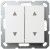 Выключатель двухклавишный Jasmart для жалюзи/штор в комплекте с накладкой белый глянцевый 10A 250V G3028W