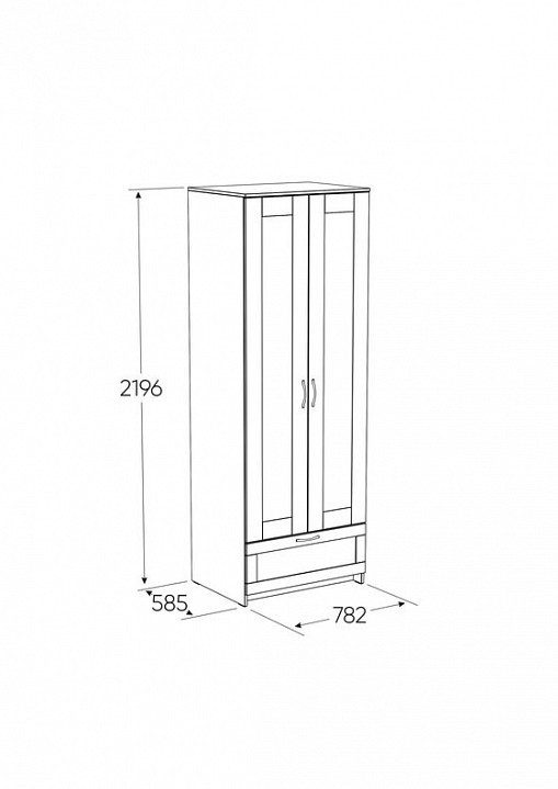 Шкаф платяной Сириус SHST_2-02-01-470-3