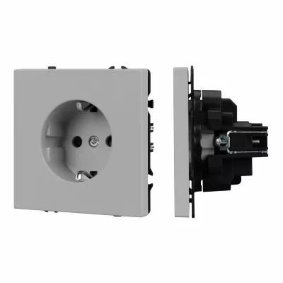 Розетка зк со шторками софт-тач никель Arlight SCT-MEU-SFPL-IS (250V, 16A) 059453(1)