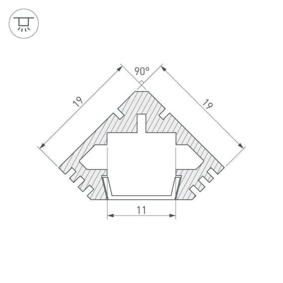 Профиль Arlight PDS45-T-2000 ANOD 012092