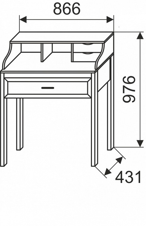 Стол туалетный Афродита 25 ARN_00-00004205