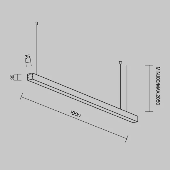 Линейный подвесной светильник Maytoni Technical 4000K 35x35 (Серебро, 1 м) LL312004 Линейный подвесной светильник Maytoni Technical 4000K 35x35 (Серебро, 1 м) LL312004