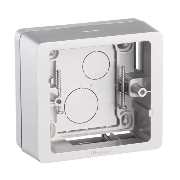 Коробка накладного монтажа 1-постовая Legrand Celiane титановая 080244