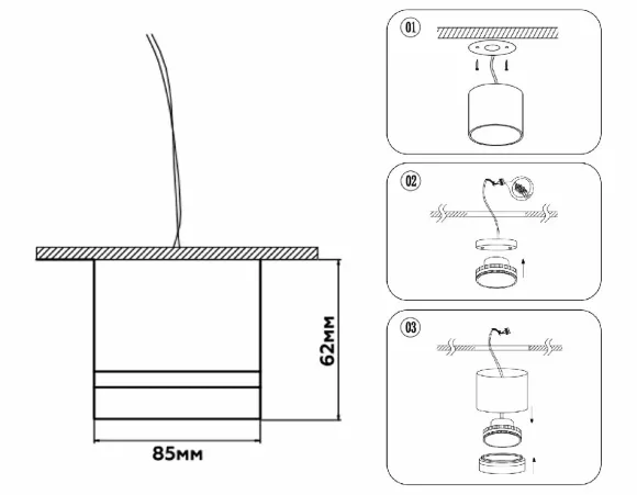 Накладной светильник Ambrella Light Techno Spot GX Standard tech TN5246, Минимализм, Черный, Металл