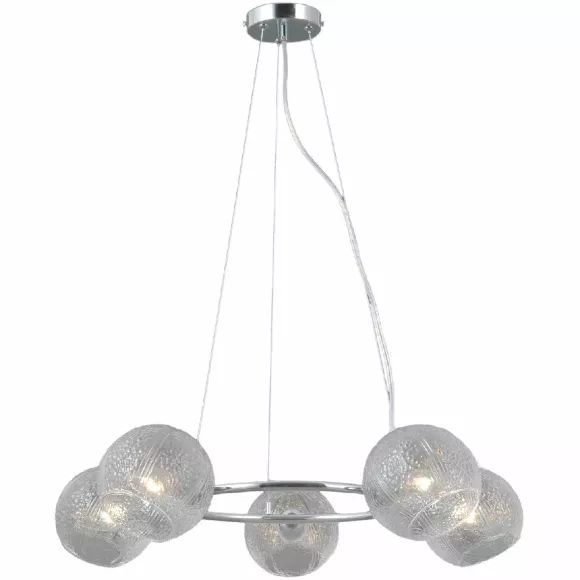 Подвесная люстра Illumico IL0728-5PSQ-24 CR ARIES, Хром, Прозрачный, Металл