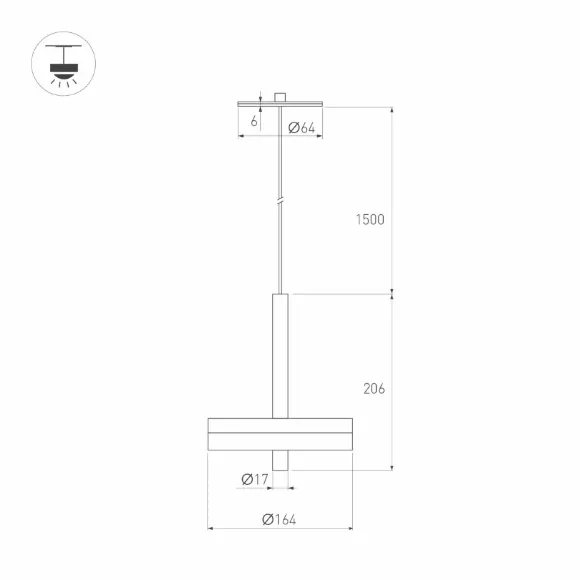 Подвесной светильник Arlight SP-MENTA-R165-12W Warm2700 (BK, 130 deg, 230V) (IP20, Мрамор) 061697 Подвесной светильник Arlight SP-MENTA-R165-12W Warm2700 (BK, 130 deg, 230V) (IP20, Мрамор) 061697
