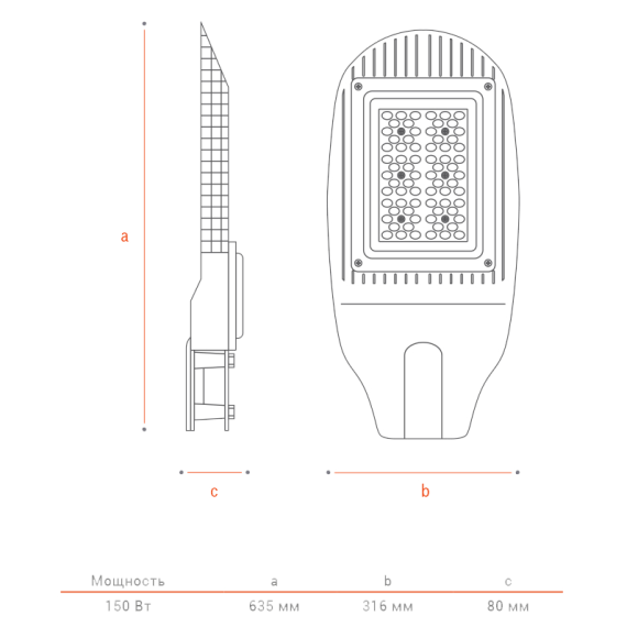 Консольный светильник Wolta ДКУ04-150-112-4К ШБ140х60