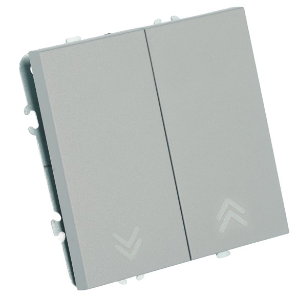 Выключатель 2-клавишный самовозвратный (механизм) Stekker Эмили 250В 10А RSW10-5113-10 платиново-серый soft touch 50329