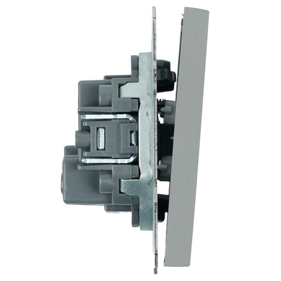 Выключатель 2-клавишный самовозвратный (механизм) Stekker Эмили 250В 10А RSW10-5113-10 платиново-серый soft touch 50329