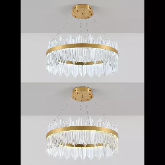 Подвесная люстра Natali Kovaltseva INNOVATION STYLE 83160, Золото, Прозрачный, От теплого до холодного, декоративные элементы крупным планом