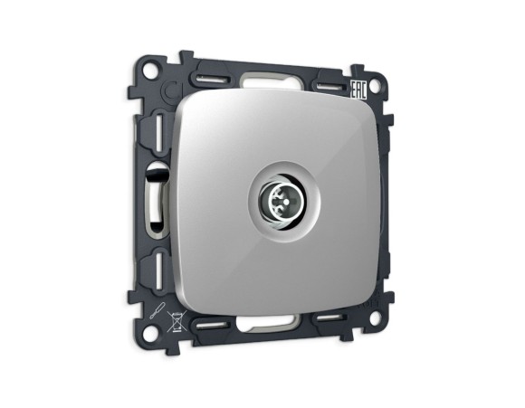 Комплект механизма TV розетки Ambrella Volt оконечной экранированной 5-1000MHz 3dB OMEGA MO413005 Серебро глянец QUANT (OP4130, VM199)