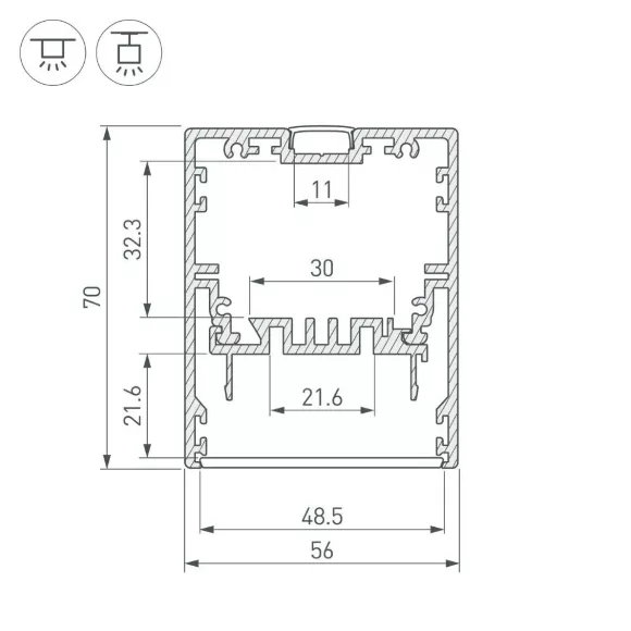 Рефлектор для профиля Arlight Klus-Power-W50-2000 030319 Рефлектор для профиля Arlight Klus-Power-W50-2000 030319