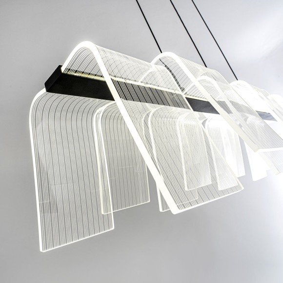 Подвесная светодиодная люстра с пультом управления LED4U L7709-970 BK