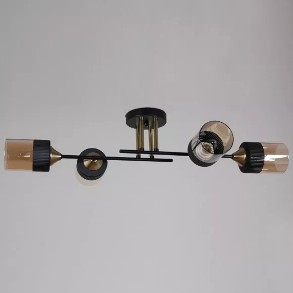Потолочная люстра Reluce 48460-0.3-04 BK+COPPER, Разноцветный, Янтарный, Металл