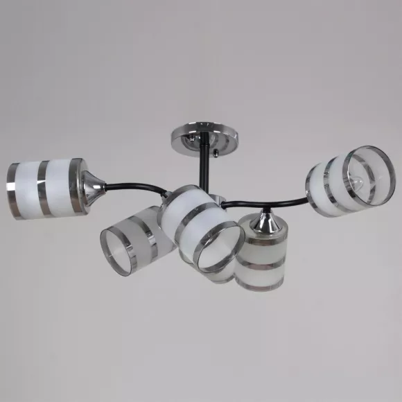 Люстра на штанге Reluce 45360-0.3-06 BK+CR, Черный, Прозрачный, Металл Люстра на штанге Reluce 45360-0.3-06 BK+CR, Черный, Прозрачный, Металл