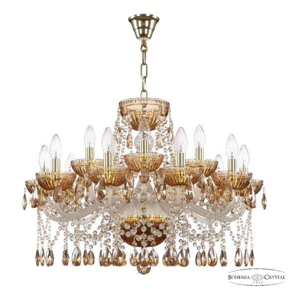 Подвесная люстра Bohemia Ivele Crystal 5413/10+5/240 G Amber/M-1G K721